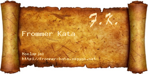 Frommer Kata névjegykártya